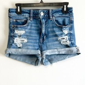American Eagle Next Level Stretch High Rise Denim Shorts